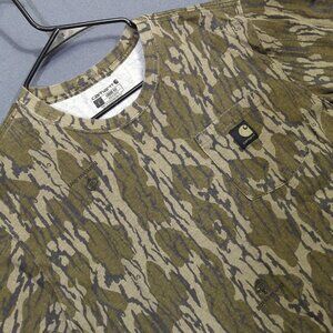 Carhartt Shirt Mens L Mossy Oak Bottomland Camo Heavyweight Loose Fit Pocket Tee